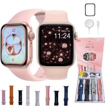 Smartwatch Feminino W10 Mini 41mm Amoled Bluetooth Com 8 Pulseiras
