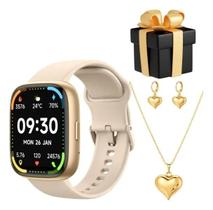 Smartwatch Fitness Feminino Compatível Com Strava Alexa Gps Dourado Bege Smartwatch Fitness Feminino Compatível Com Strava Alexa Gps Dourado Bege