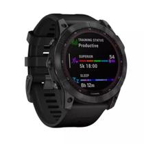 Smartwatch GPS Garmin Fenix 7X Safira Solar Pulseira Titânio