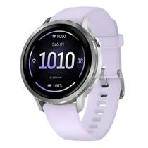 Smartwatch GPS Garmin Venu 4 Prata com Pulseira de Silicone Lavanda 41mm Smartwatch GPS Garmin Venu 4 Prata com Pulseira de Silicone Lavanda 41mm
