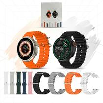 Smartwatch GT10 Redondo 48mm com 8 Pulseiras Relogio Inteligente Chamada Bluetooth Fitness