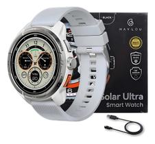 Smartwatch Haylou Solar Ultra Com Gps Monitor Saúde Silver Cinza Milanês