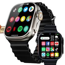 Smartwatch Horizon 16GB chip 4G celular de pulso apps play store Camera integrada tela amoled 49mm + 2 Pulseiras