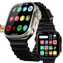 Smartwatch Horizon 16GB chip 4G celular de pulso apps play store Camera integrada tela amoled 49mm 2 Pulseiras