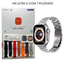 Smartwatch Hw Ultra 2 AMOLED 8 in 1 Série 9 49mm Lançamento Com Chat Gpt 7 Pulseiras e Case - WEARFIT