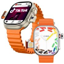 Smartwatch HW Ultra 2 Call 4G e 5G Chip (Nano) Wi-Fi - Prata