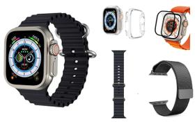 Smartwatch Hw8 Watch Ultra Max Original Tela Infinita 49mm Série 8 Bluetooth Nfc Android iOS Kit