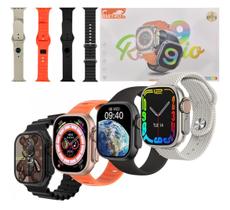 Smartwatch Inteligente 49mm W9 Ultra 4 Pulseiras Multi-Funções Android iOS