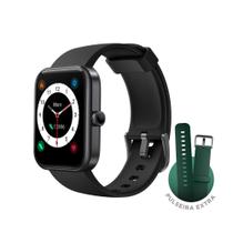 Smartwatch KaBuM! smart 700, Preto, Pulseira Extra Verde Escuro, Compatível IoT Alexa - KBSAC018