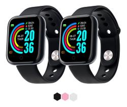 Smartwatch Kit Com 2 Relogios Inteligente D20 Y68 Bluetooth - 01Smart