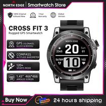 Smartwatch NORTH EDGE exercício funcional 3 GPS , Esportivo Display HD AMOLED, 50M ATM, Altímetro, Relógio