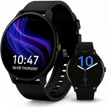 Smartwatch Redondo Feminino Preto Série 10 Black Friday Compatível com Samsung Android iOS e Xiaomi
