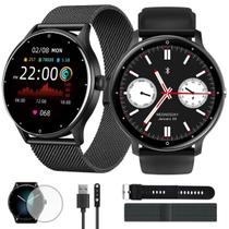 Smartwatch Redondo Premium Nfc Gps Original Com Pulseira Metal