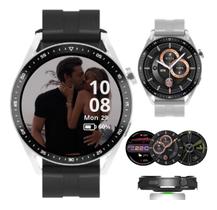 Smartwatch Redondo Relógio Inteligente Branco HW28 Redondo Android IOS Faz Chamadas e Recebe Ligação