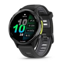 Smartwatch Relógio Garmin Forerunner 970 com Monitor Cardíaco de Pulso e GPS Cinza carbono em titânio 47mm