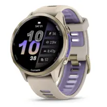 Smartwatch Relógio Garmin Forerunner 970 com Monitor Cardíaco de Pulso e GPS Dourado em titanio 47mm