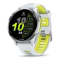 Smartwatch Relógio Garmin Forerunner 970 com Monitor Cardíaco de Pulso e GPS Marfim em titânio 47mm