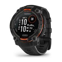 Smartwatch Relógio Garmin Instinct 3 com Monitor Cardíaco de Pulso e GPS 45 mm e Solar, Preto com pulseira de silicone Preta