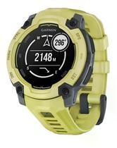 Smartwatch Relógio Garmin Instinct E com Monitor Cardíaco de Pulso e GPS 45 mm Verde com pulseira de silicone Cinza Crepúsculo