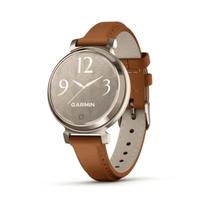 Smartwatch Relógio Garmin Lily 2 (2024) Dourado Pulseira Marrom de Couro com Monitor de Atividades