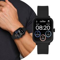 Smartwatch Relógio Inteligente Digital Masculino Feminino com Pulseira de Silicone Preto Condor