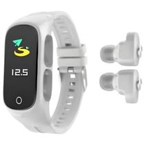 Smartwatch Relógio inteligente Fone Bluetooth 2 em 1 cor Branco