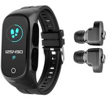 Smartwatch Relógio inteligente Fone Bluetooth 2 em 1 N8 Preto