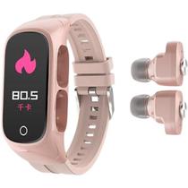 Smartwatch Relógio inteligente Fone Bluetooth 2 em 1 N8 rosa