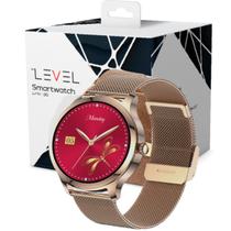 Smartwatch Relógio Inteligente Level 1.32 - Recebe e realiza Ligações, GPS, Sport, Ciclo Feminino-com Garantia e NF