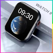 Smartwatch Relógio Inteligente Rosa +2 Pulseiras W29 Pro Serie 9 Ilha Dinamica Nfc 2g Memoria e pulseira Lisa