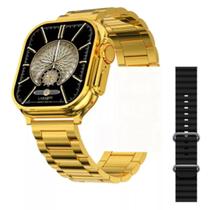 Smartwatch Relógio Inteligente Ultra Gold Edition Dourado Tela Touch Screen + Pulseira