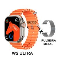 Smartwatch Relogio Inteligente WS Ultra 9 49mm Android iOs Bluetooth + Pulseira Metal MIlanese