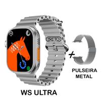 Smartwatch Relogio Inteligente WS Ultra 9 49mm Android iOs Bluetooth + Pulseira Metal MIlanese