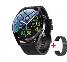 Smartwatch Relógio Lançamento Hw28 Redondo Original Novidade Preto + Pulseira Milanese