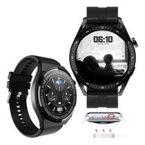Smartwatch Relógio Smartwatch HW3 Preto Redondo Ultra A prova D'gua Envio Já