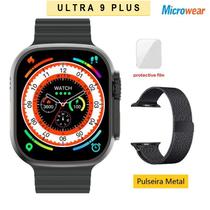 Smartwatch Relógio Ultra 9 Plus Serie 9 Lanç. 2024 Microwear + Puls Metal Película
