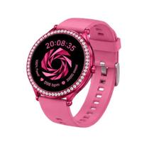Smartwatch Rosa Strass Bluetooth Tela Touch Notificações Smartwatch Rosa Strass Bluetooth Tela Touch Notificações