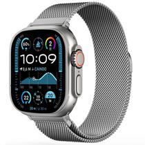 Smartwatch S10 Microwear com Pulseira Milanese Prata