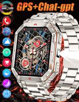 Smartwatch SACOSDING Relógio inteligente militar para homem e mulher com GPS/AI GPT lanterna LED Altitud/Barômetro/Brújula, tela AMOLED de 2.01" pulgadas seguimiento de fitness impermeável IP68 con frequência cardíaca/sonho/oxigênio no sangue, relógios para Android/iPhone Smartwatch SACOSDING Relógio inteligente militar para homem e mulher com GPS/AI GPT lanterna LED Altitud/Barômetro/Brújula, tela AMOLED de 2.01" pulgadas seguimiento de fitness impermeável IP68 con frequência cardíaca/sonho/oxigênio no sangue, relógios para Android/iPhone
