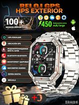 Smartwatch SACOSDING Relógios militares inteligentes para homem e mulher com GPS/AI GPT lanterna LED Altitude/Barômetro/Brújula, tela grande AMOLED de 2,01" polegadas, lanterna/ mais de 100+ modos esportivos/monitor de sonho, relógio de acompanhamento de fitness para Android iOS Smartwatch SACOSDING Relógios militares inteligentes para homem e mulher com GPS/AI GPT lanterna LED Altitude/Barômetro/Brújula, tela grande AMOLED de 2,01" polegadas, lanterna/ mais de 100+ modos esportivos/monitor de sonho, relógio de acompanhamento de fitness para Android iOS