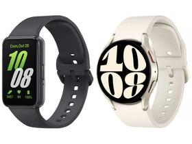 Smartwatch Samsung Watch6 LTE 40mm - Creme + Smartband Samsung Galaxy Fit3 Grafite