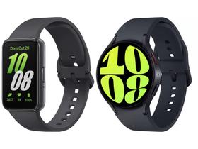 Smartwatch Samsung Watch6 LTE 40mm Grafite 16GB - Bluetooth + Smartband Samsung Galaxy Fit3 Grafite