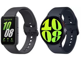 Smartwatch Samsung Watch6 LTE 44mm Grafite - 16GB Bluetooth + Smartband Galaxy Fit3 Grafite