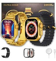 Smartwatch Ultra 24k Gold Original 2 Pulseiras Com Nfc