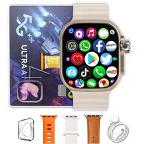 Smartwatch Ultra 4 Ai 5G 16gb Serie 11 Android Tela Amoled Chip Câmera 4 Pulseira Microwear