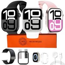 Smartwatch W10 Mini Relogio Pulso Fino Original Com 2 Pulseiras Pelicula Case Android iOS Bluetooth