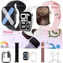 Smartwatch W11 Pro Series 11 Amoled Chamadas IP68 100 Modos Esportivos Assistente De Voz Notificações - Rosa Smartwatch W11 Pro Series 11 Amoled Chamadas IP68 100 Modos Esportivos Assistente De Voz Notificações - Rosa