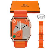 Smartwatch W69 Ultra 9 Mini Bússola 2 Pulseiras e Case