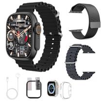 Smartwatch W69 Ultra Gps 49mm Amoled Nfc Com Pulseira Extra Pelicula Case Protetora Lançamento