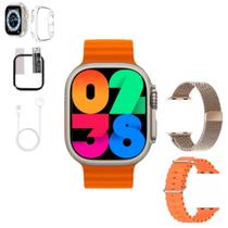 Smartwatch W69 Ultra Gps 49mm Amoled Nfc Com Pulseira Oceano Pelicula Case Protetora Lançamento